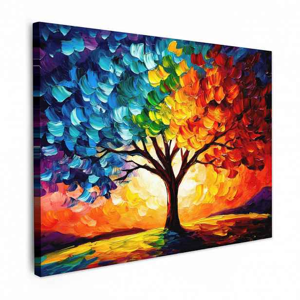 MuchoWow OBRAZ NA PLÁTNĚ Strom - umění - příroda - západ slunce 40x30 cm