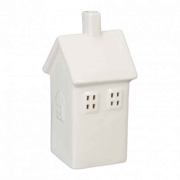 Relaxdays SVÍCEN Bílý porcelánový domeček 13,5 cm