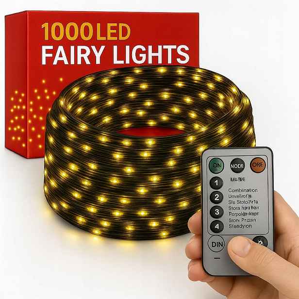 Vánoční Osvětlení Na Stromeček Drátky 1000 Led 100 M Bílá Teplá Světýlka Vlasce