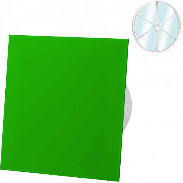 Ventilátor S Zpětným Ventilem Panel Zelený Časovač Senzor Vlhkosti Fi 100
