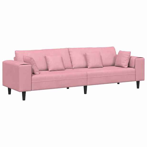 vidaXL Pohovka Růžová 250 x 77 x 76 cm samet
