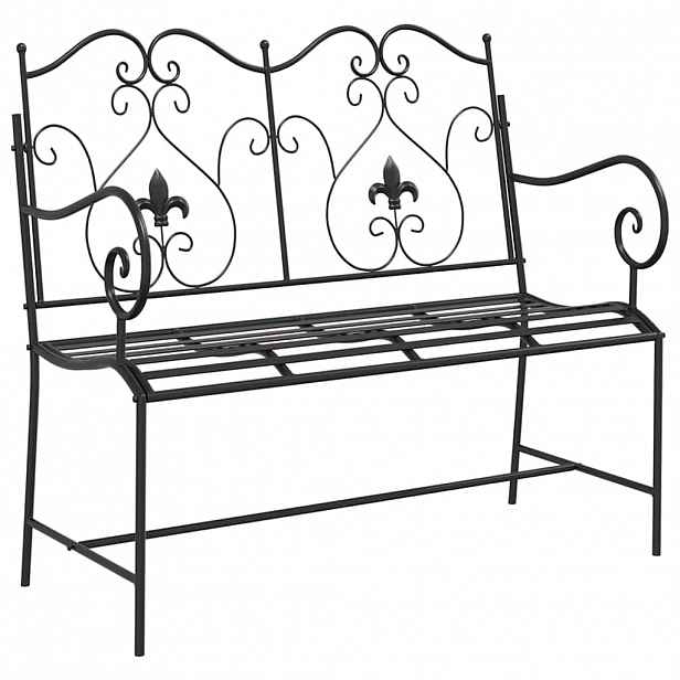 vidaXL Zahradní lavice 2 -Seater 104 x 54 x 93 cm Ocel Černá