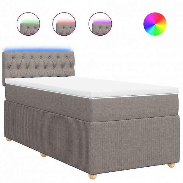 vidaXL Box spring postel s matrací taupe 80x200 cm textil