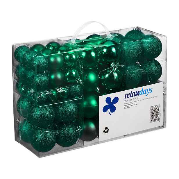Relaxdays KOULE Tmavě zelené 100-ks sada plast
