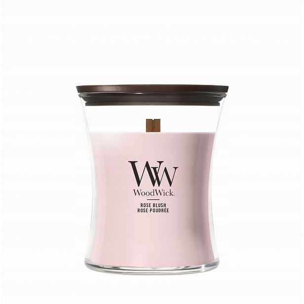 Střední vonná svíčka WoodWick Rose Blush