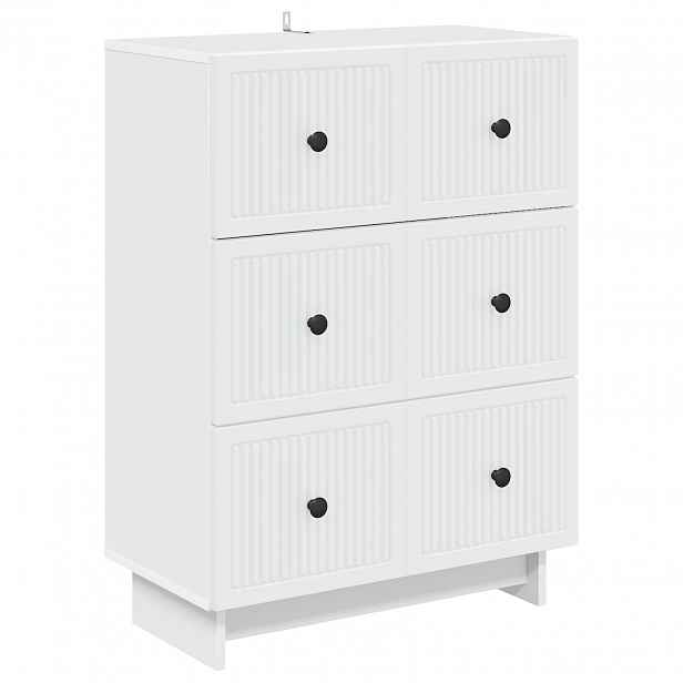 vidaXL Skříň se zásuvkami Bílá 66 x 34,5 x 90 cm Kompozitní dřevo