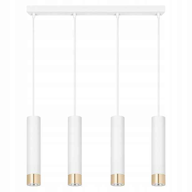 Závěsná lampa Stropní lustr Tuby Bílá Zlatá Kovová Led lampa Loft GU10
