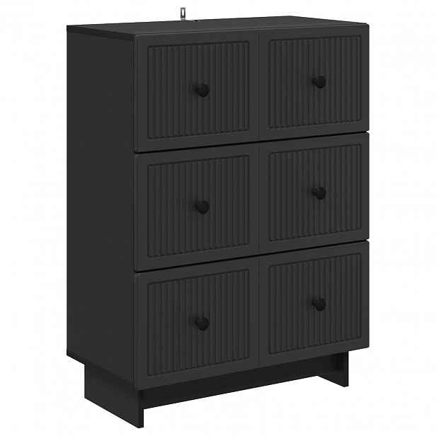 vidaXL Skříň se zásuvkami 66 x 34,5 x 90 cm Kompozitní dřevo Černá