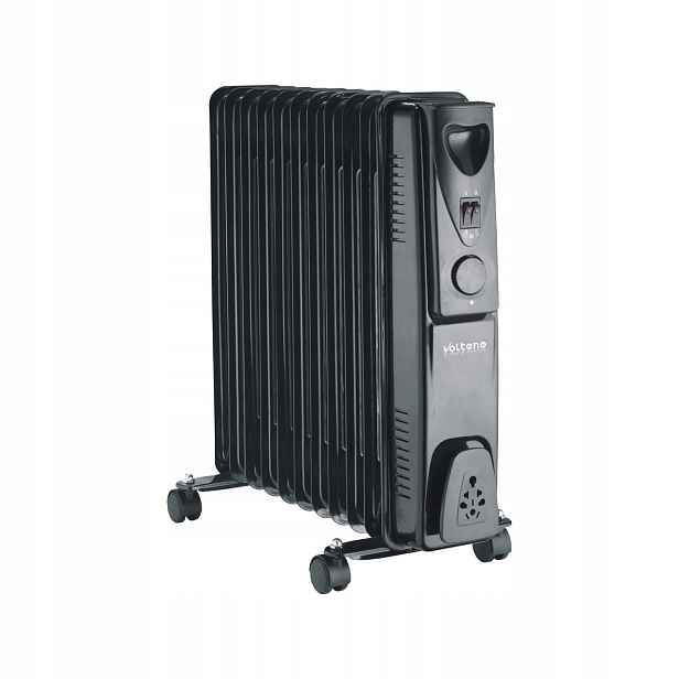 Elektrický Olejový Radiátor 2500 W Černý, Silný Olejový Termostat