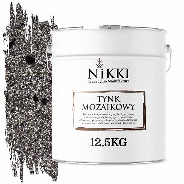 Mozaiková Pryskyřičná Omítka 12,5 Kg Vnitřní Vnější Šedá Tmavá Černá Slída