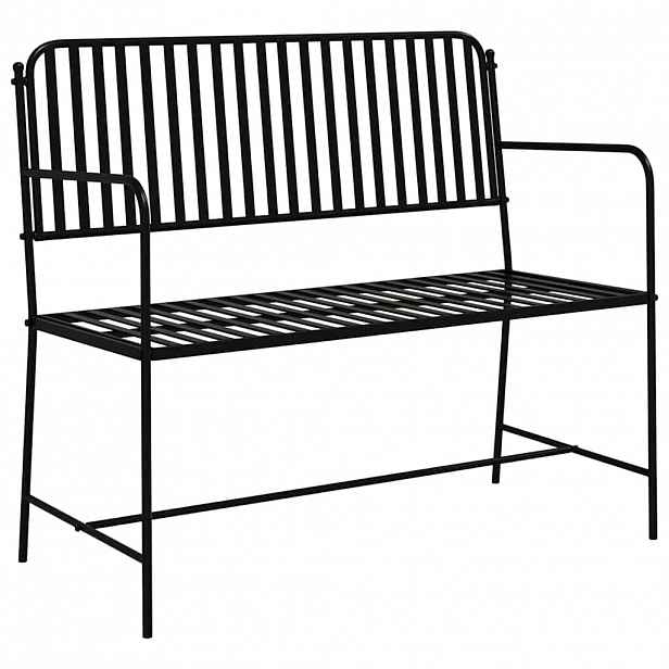 vidaXL Zahradní lavice 2 -Seater 103,5 x 51,5 x 90 cm Ocel Černá