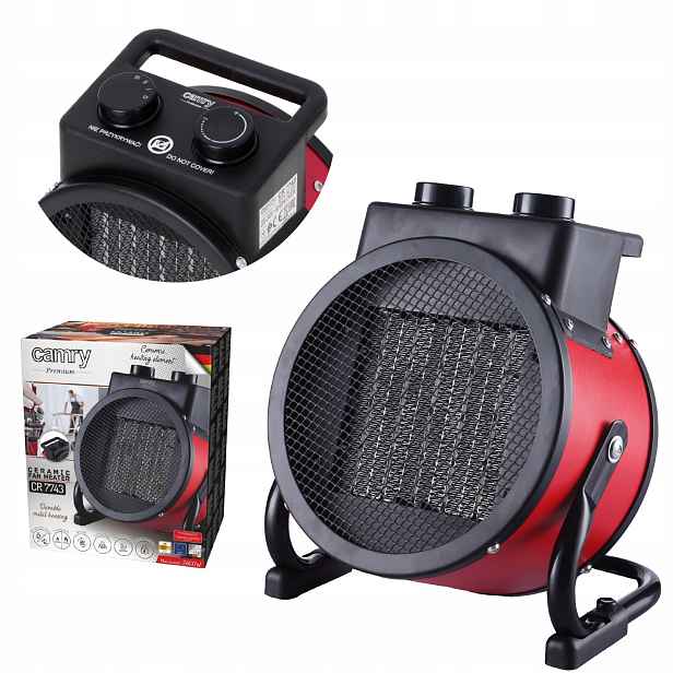 Elektrický Ohřívač 2400 W Keramický Termoventilátor Radiátor Termostat