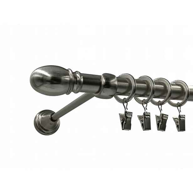 Garnýž Kovový Lux 19 mm galvanizovaný Nikl 280 cm MIX Koncovek dle výběru