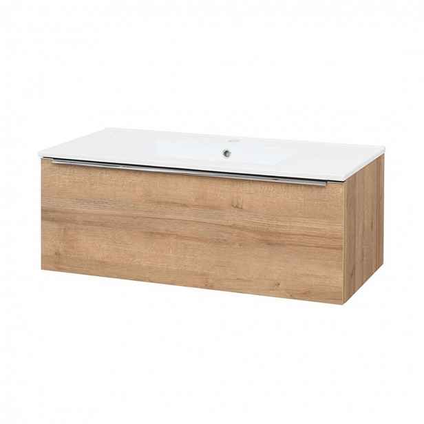 Mereo Mailo - Skříňka s umyvadlem 101x39x48 cm, 1 zásuvka, dub CN527