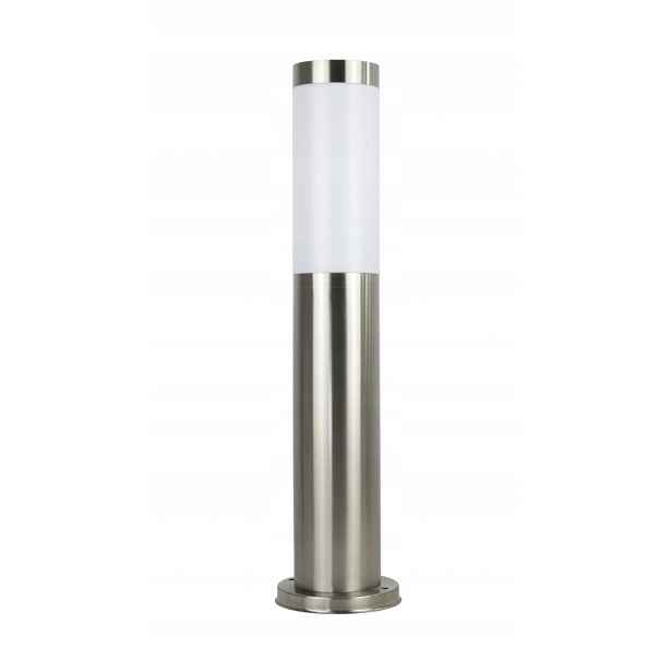 Nerezová zahradní lampa sloupek kulatý 45x7.5 cm stříbrná IP44 Su-ma