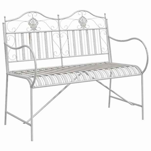 vidaXL Zahradní lavice 2 -Seater 103,5 x 59 x 89 cm Ocel Antická bílá