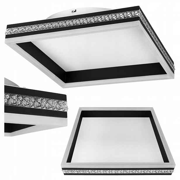 Závěsná Led lampa lustr stropní svítidlo 40 cm 46W 4000K černá diamantová Xudo