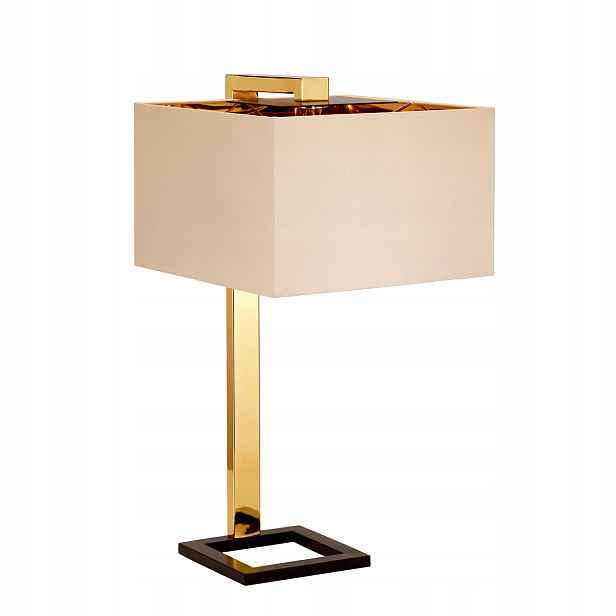 Zlatá stolní lampa s béžovým stínidlem, moderní, do obývacího pokoje 60 cm Elstead