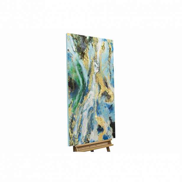 KUNSTLOFT RUČNĚ MALOVANÝ AKRYLOVÝ OBRAZ MODRÝ/BÍLÝ, 60/120 CM
