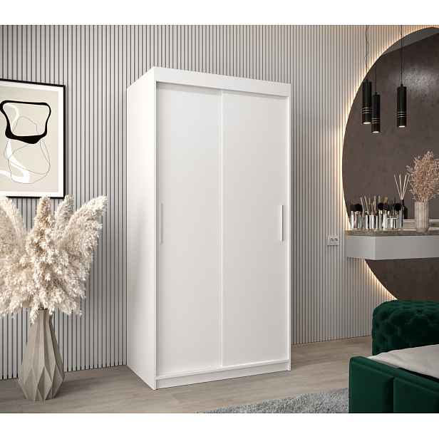Skříň s posuvnými dveřmi v šířce 100 cm TIMEA - bílá