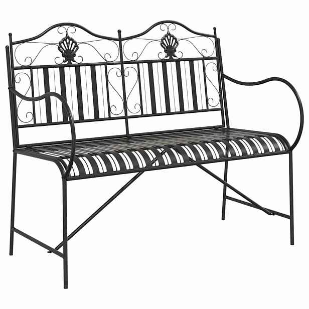 vidaXL Zahradní lavice 2 -Seater 103,5 x 59 x 89 cm Ocel Černá