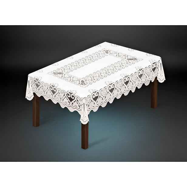 Žakárový ubrus WALTER více rozměrů bílá MyBestHome Rozměr: 150x100 cm