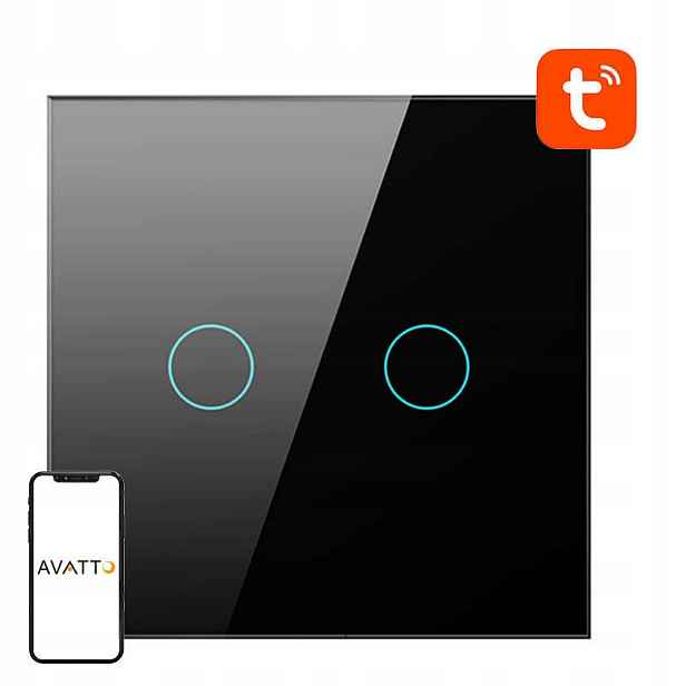 Avatto Dotykový Wifi Spínač Pro Tuya Dvojitý Smart Home Dálkové Ovládání