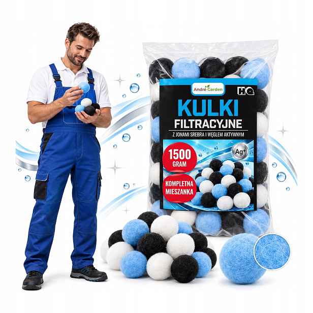 Filtrační kuličky pro čerpadla bazénu 1.5 kg 54 kg písku stříbro uhlí LaCreativa