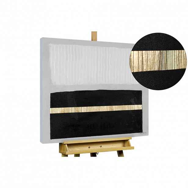 KUNSTLOFT RUČNĚ MALOVANÝ AKRYLOVÝ OBRAZ ČERNÝ, 80/80 CM