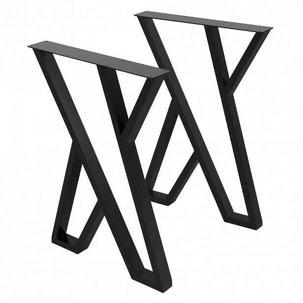 ML-DESIGN NOHY STOLU, sada 2 ks, 50 x V 71 cm, tvar X, černé