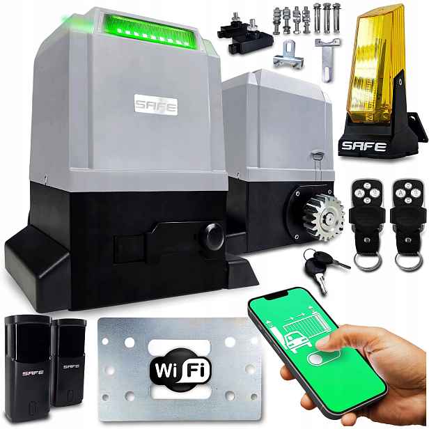 Pohon Pro Posuvnou Bránu 800 kg 2 ovladače Wifi lampa Led pohon Set