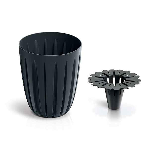 Prosperplast Květináč Warios Eco Wood antracit, varianta 16,3 cm