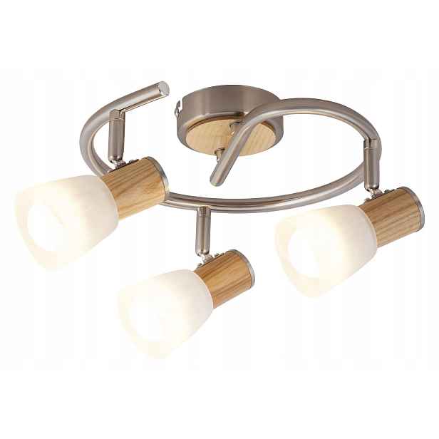 Rabalux Gavin Stropní svítidlo E14 3x40W Chrom Satén Dřevo 25 cm