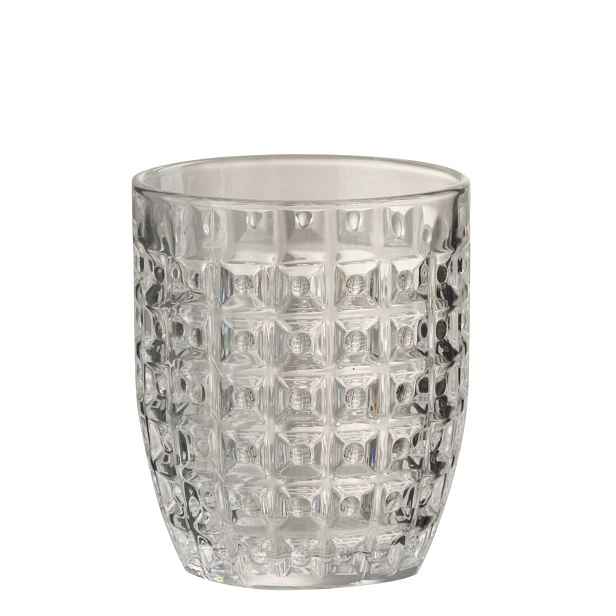 Reliéfní transparentní sklenička Embossed - Ø9*10cm / 250ml J-Line by Jolipa