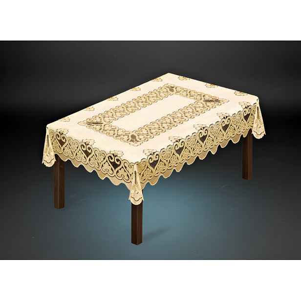 Žakárový ubrus WALTER více rozměrů krémová MyBestHome Rozměr: 150x100 cm