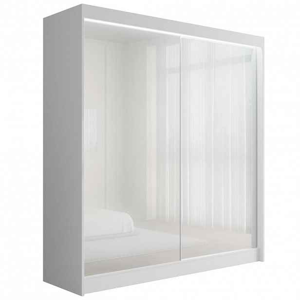 ALTDECOR ŠATNÍ SKŘÍŇ PEKA s LED – 200 cm – bílá