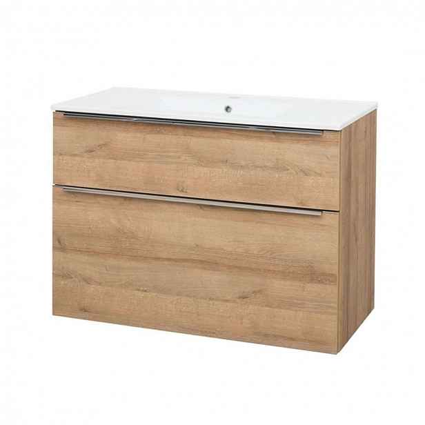 Mereo Mailo - Skříňka s umyvadlem 101x72x48 cm, 2 zásuvky, dub CN522