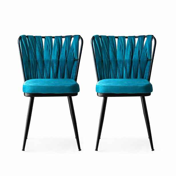 Sada jídelních židlí Kusakli Blue and Black, 2 ks, 2 ks