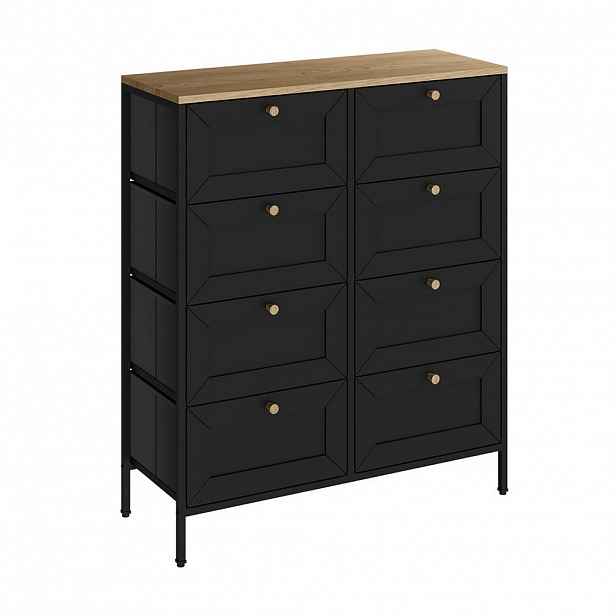 Vicco KOMODA Belaro Černá 80 x 95 cm s 8 zásuvkami