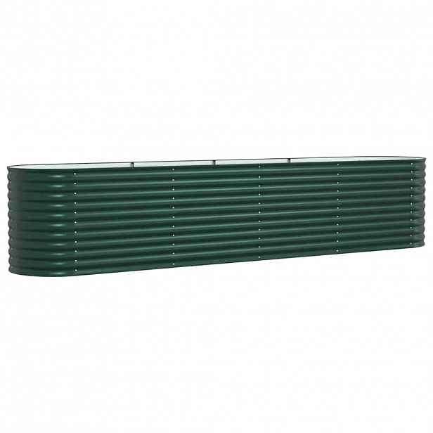 vidaXL Vyvýšený záhon Zelená 400 x 80 x 81 cm Ocel