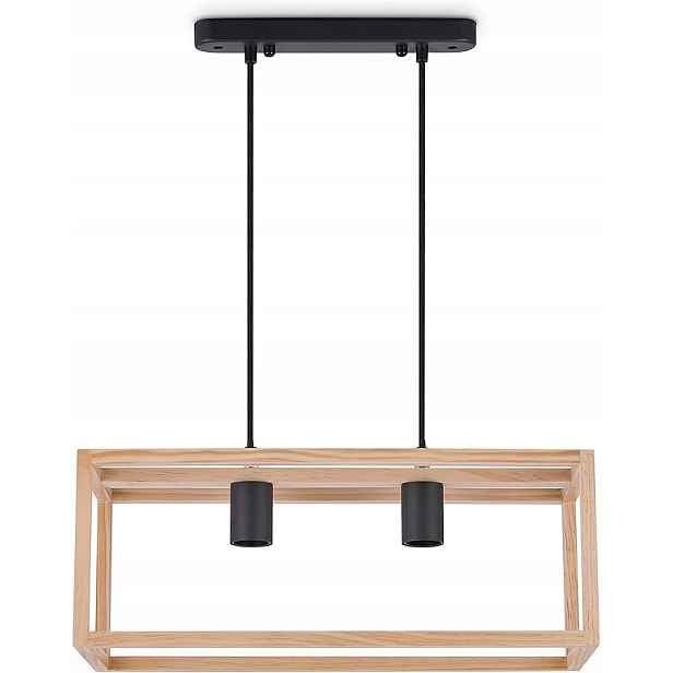 Závěsná lampa Björn Paco Home 2x E27 loft dřevo černá