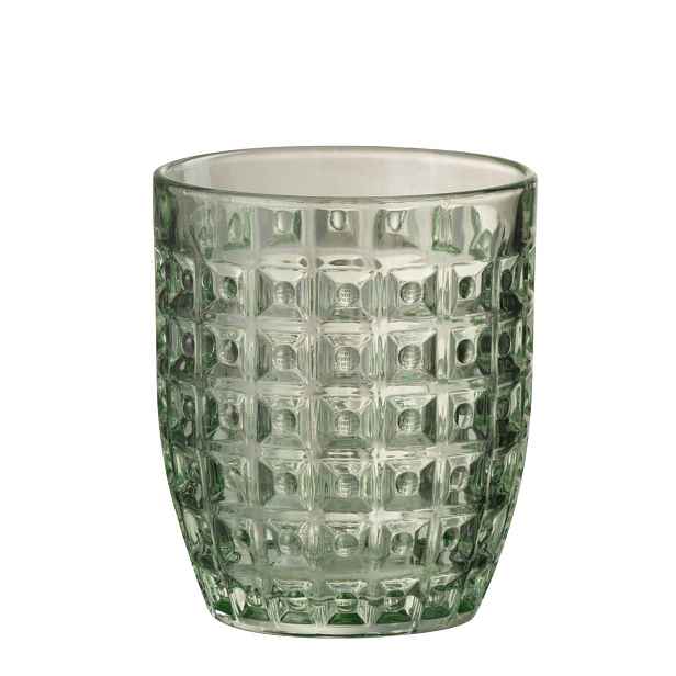 Zelená reliéfní sklenička Embossed - Ø9*10cm / 250ml J-Line by Jolipa