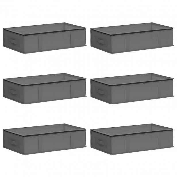 vidaXL Úložná krabice s průhledným horním oknem 6 ks netkaný textil