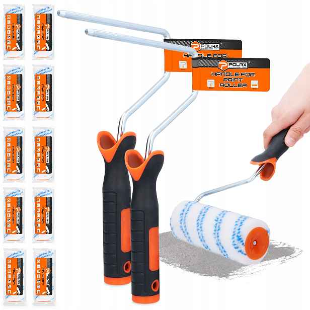 10x Malířský váleček 18 cm Nylon Barva laku Absorpční Silný Odolný 2x Ucho H0