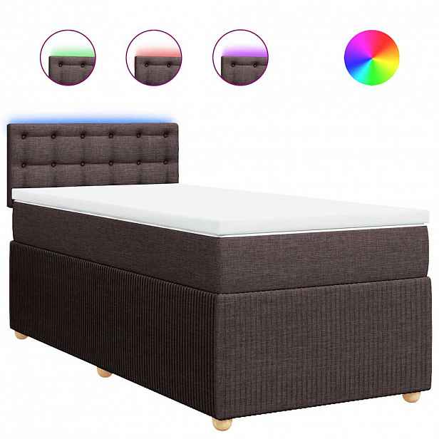 vidaXL Box spring postel s matrací tmavě hnědá 80x200 cm textil