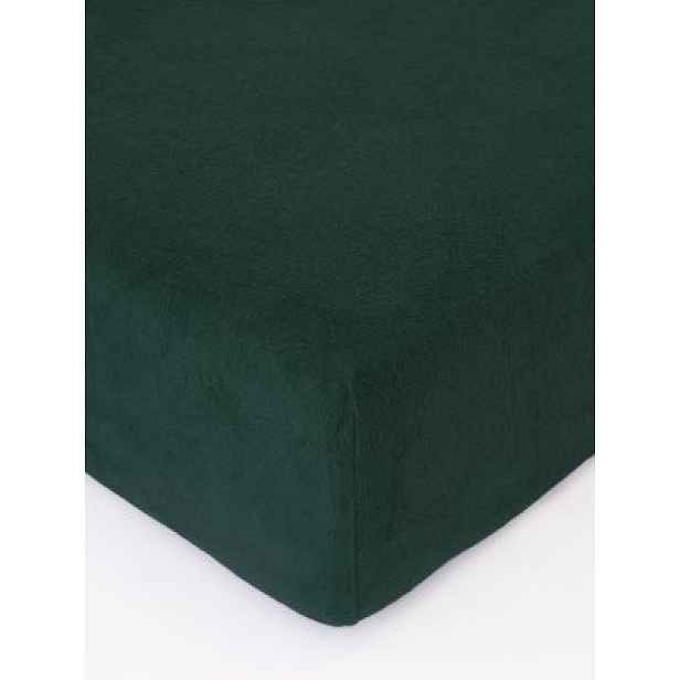 MKLuzkoviny.cz Froté prostěradlo 90 × 200 cm - tmavě zelené