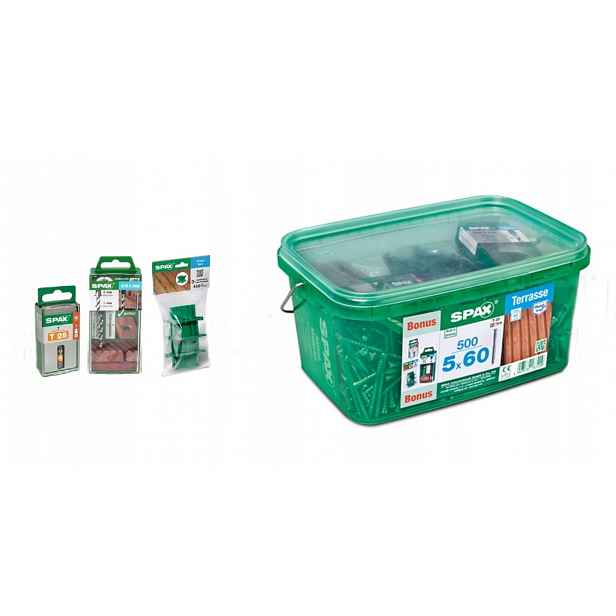 Spax-D Set Terasové vruty do dřeva 5x60 A2 TX25 500ks bonus