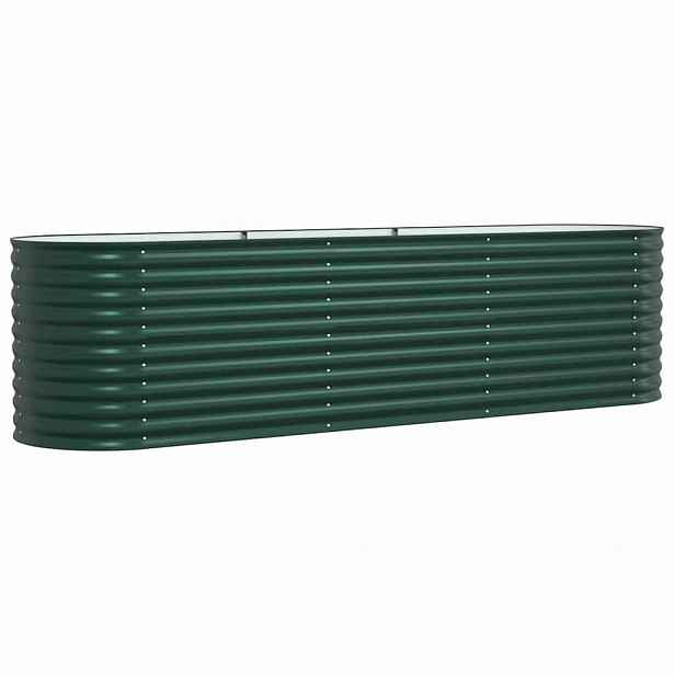 vidaXL Vyvýšený záhon Zelená 320 x 80 x 81 cm Ocel