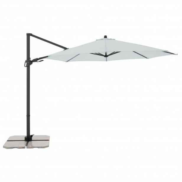 Zahradní slunečník s boční nohou Derby DERBY DX 335 cm- světle šedý