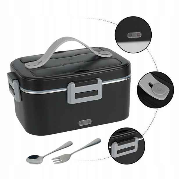 Elektrický Lunchbox Vyhřívaný Z Nerezová Ocel 1,8 L 12 V, Tmavě Šedý